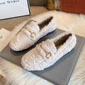 Outer Wear Fleece-lined Lamb Wool Platform Fluffy Shoes Women